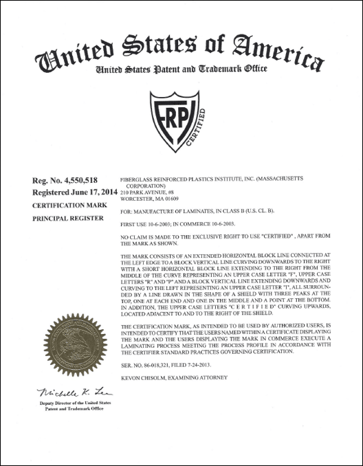 FRPI USPTO Cert Reg SP9000